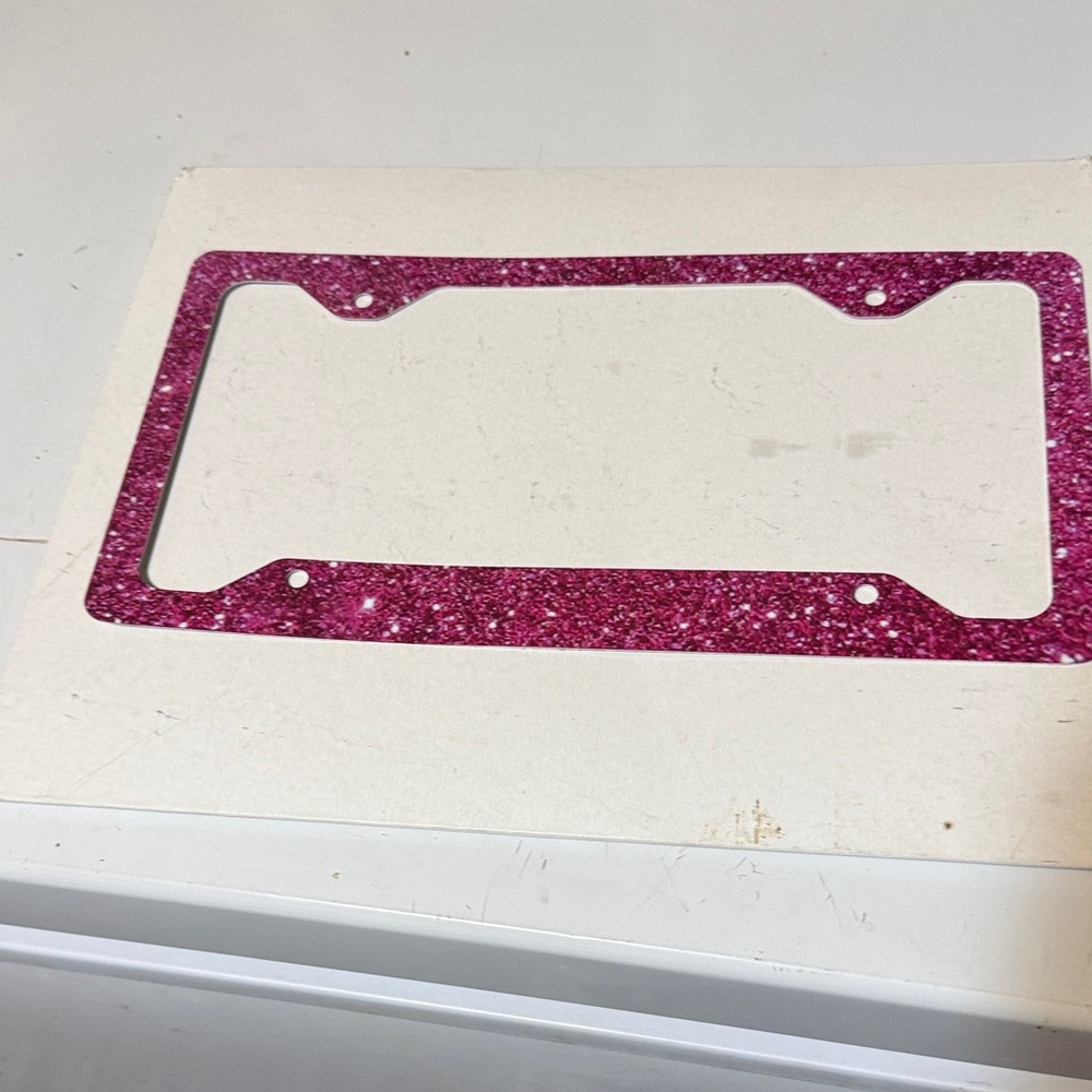 Pink Glitter License Plate Frame
